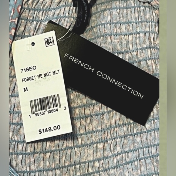 French Connection Elao Verona Crepe Mini Dress in Forget Me Not Combo - Picture 7 of 10